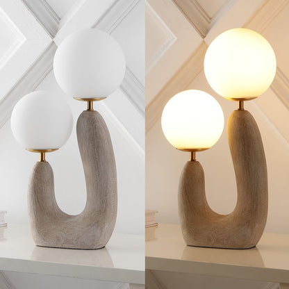 Mid-Century Scandinavian Resin/Iron/Frosted Glass Cactus Led Table Lamp