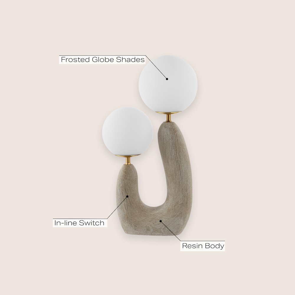 Mid-Century Scandinavian Resin/Iron/Frosted Glass Cactus Led Table Lamp