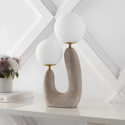 Mid-Century Scandinavian Resin/Iron/Frosted Glass Cactus Led Table Lamp