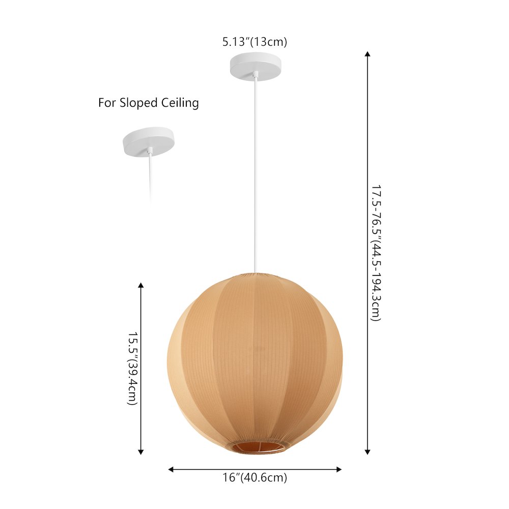 Sia Scandinavian Adjustable Lantern Metal Ribbed Cocoon Globe LED Pendant