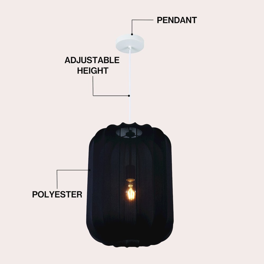 Aurelia Scandinavian Adjustable Lantern Metal Ribbed Cocoon Capsule LED Pendant