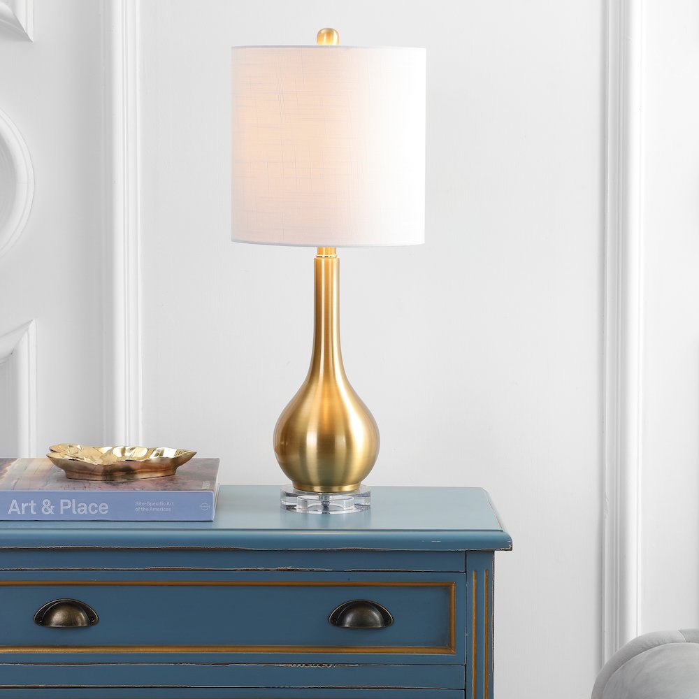 Dylan Metal/Crystal Teardrop Led Table Lamp