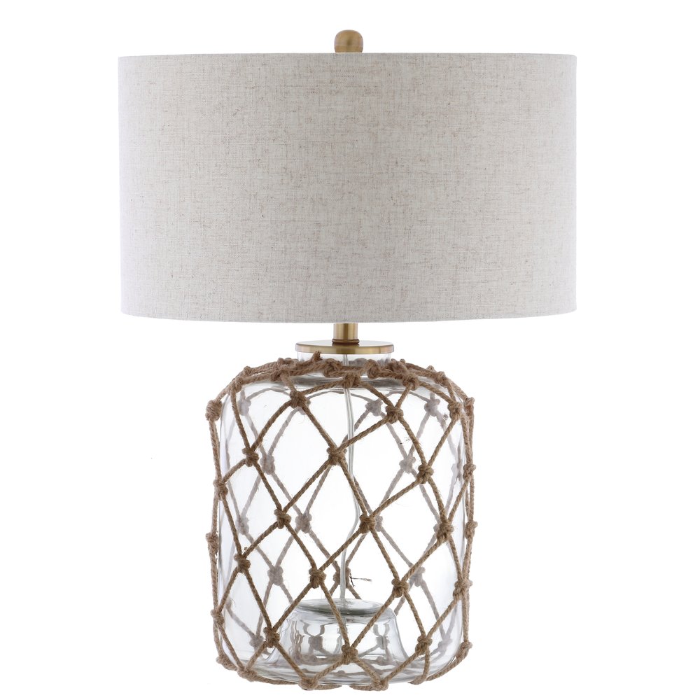 Mer Glass And Rope Led Table Lamp