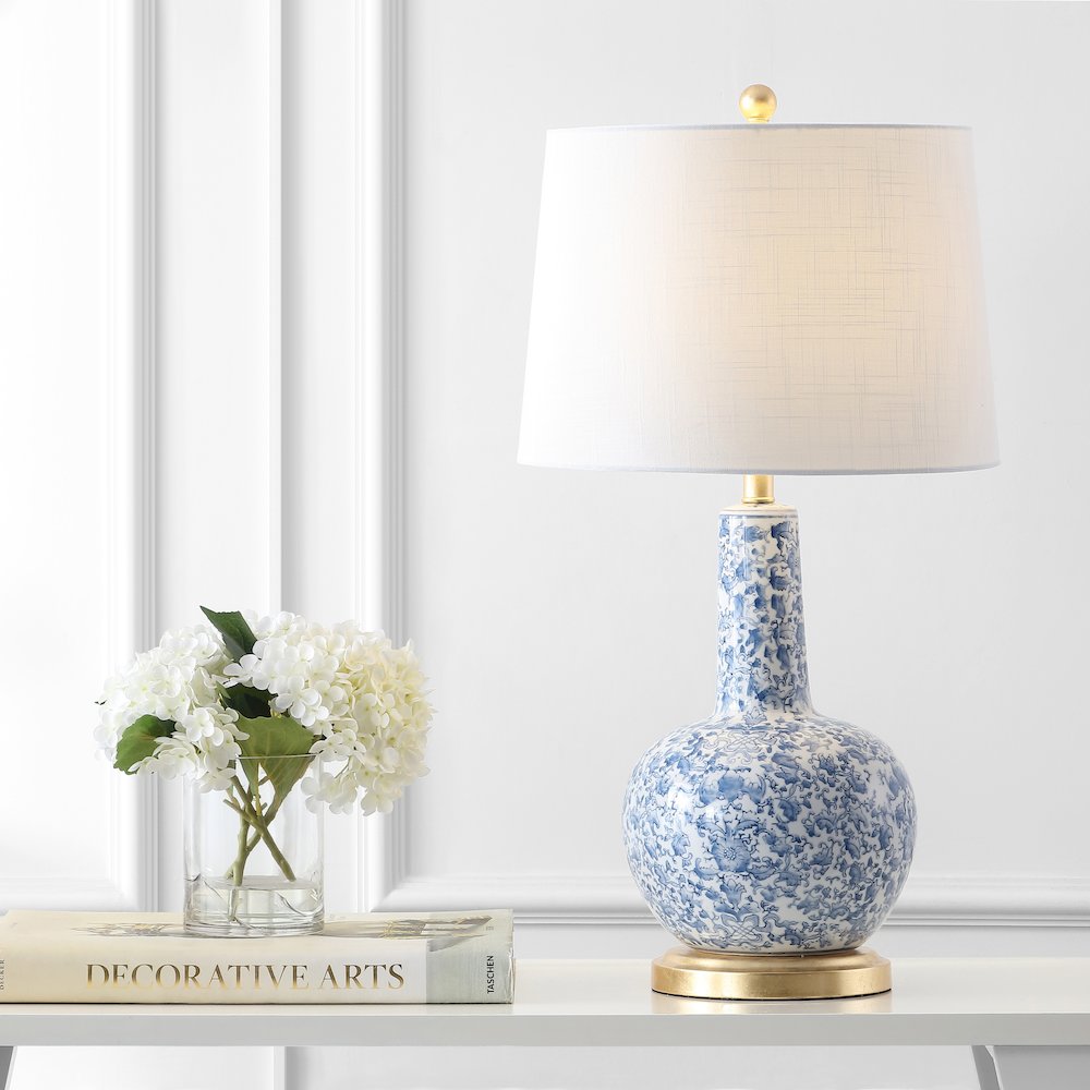 Chinois Ceramiciron Classic Cottage Led Table Lamp