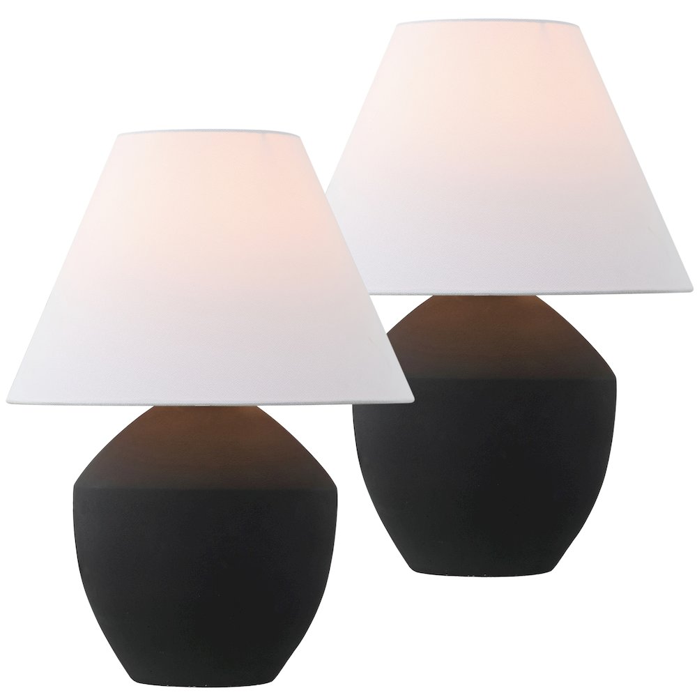 Resin/Iron LED Table Lamp, Matte Black (Set of 2)