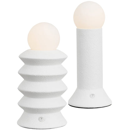 Soren Modern Scandinavian Ceramic/Glass Geometric Integrated LED Table Lamp