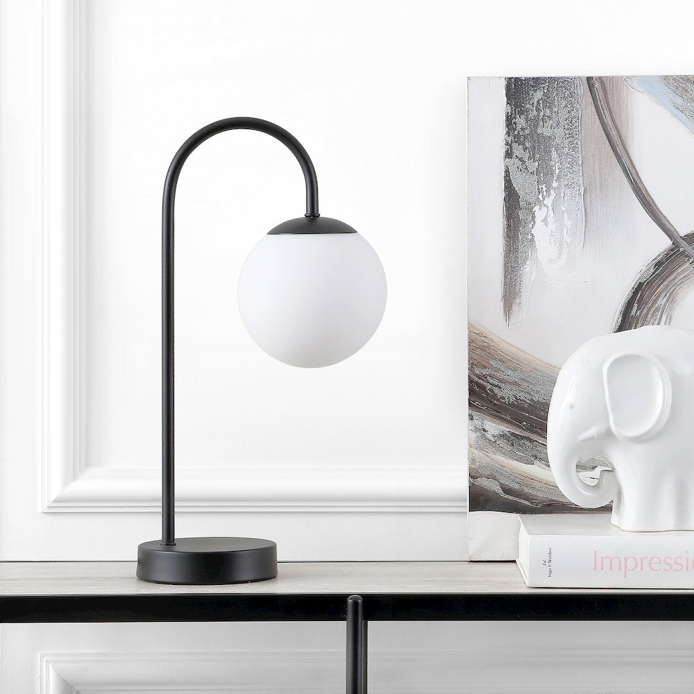 Arco Iron/Glass Minimalist Mid Century Globe Led Table Lamp