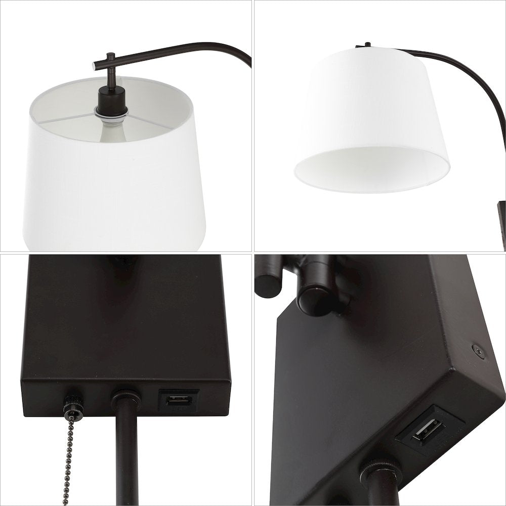 Plug-In Or Hardwired Iron Led Gooseneck Swing Arm Wall Sconce