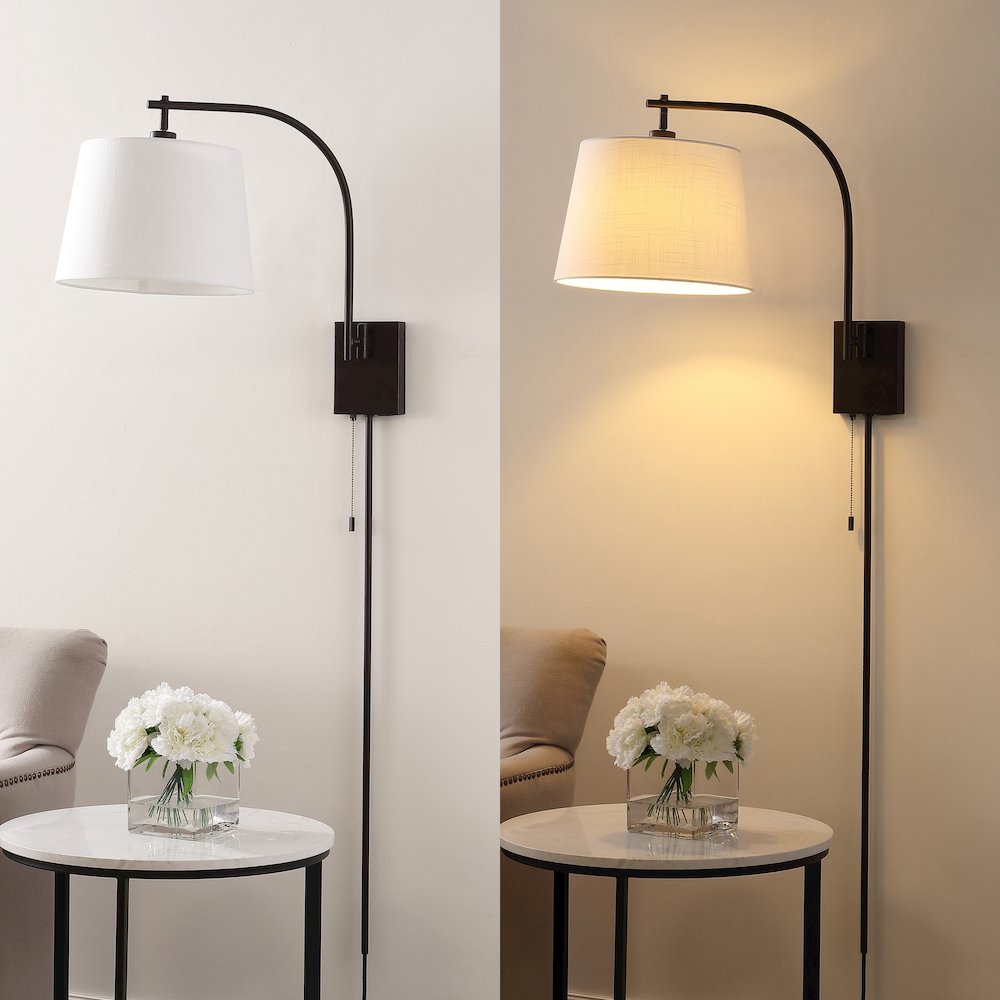 Plug-In Or Hardwired Iron Led Gooseneck Swing Arm Wall Sconce
