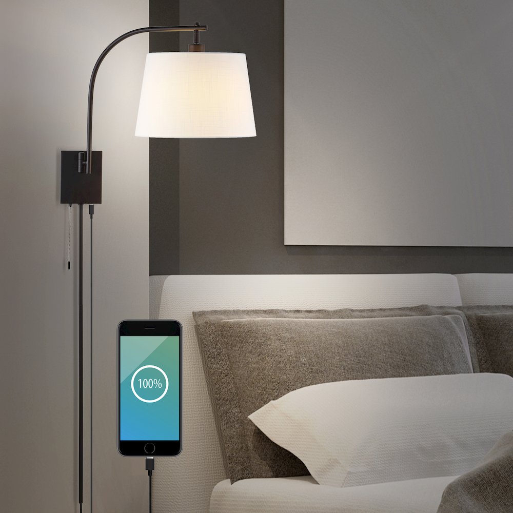 Plug-In Or Hardwired Iron Led Gooseneck Swing Arm Wall Sconce