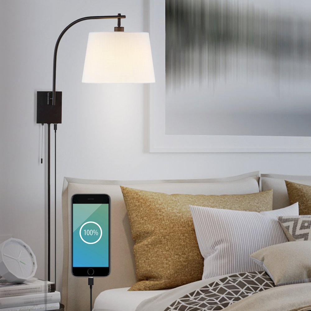 Plug-In Or Hardwired Iron Led Gooseneck Swing Arm Wall Sconce