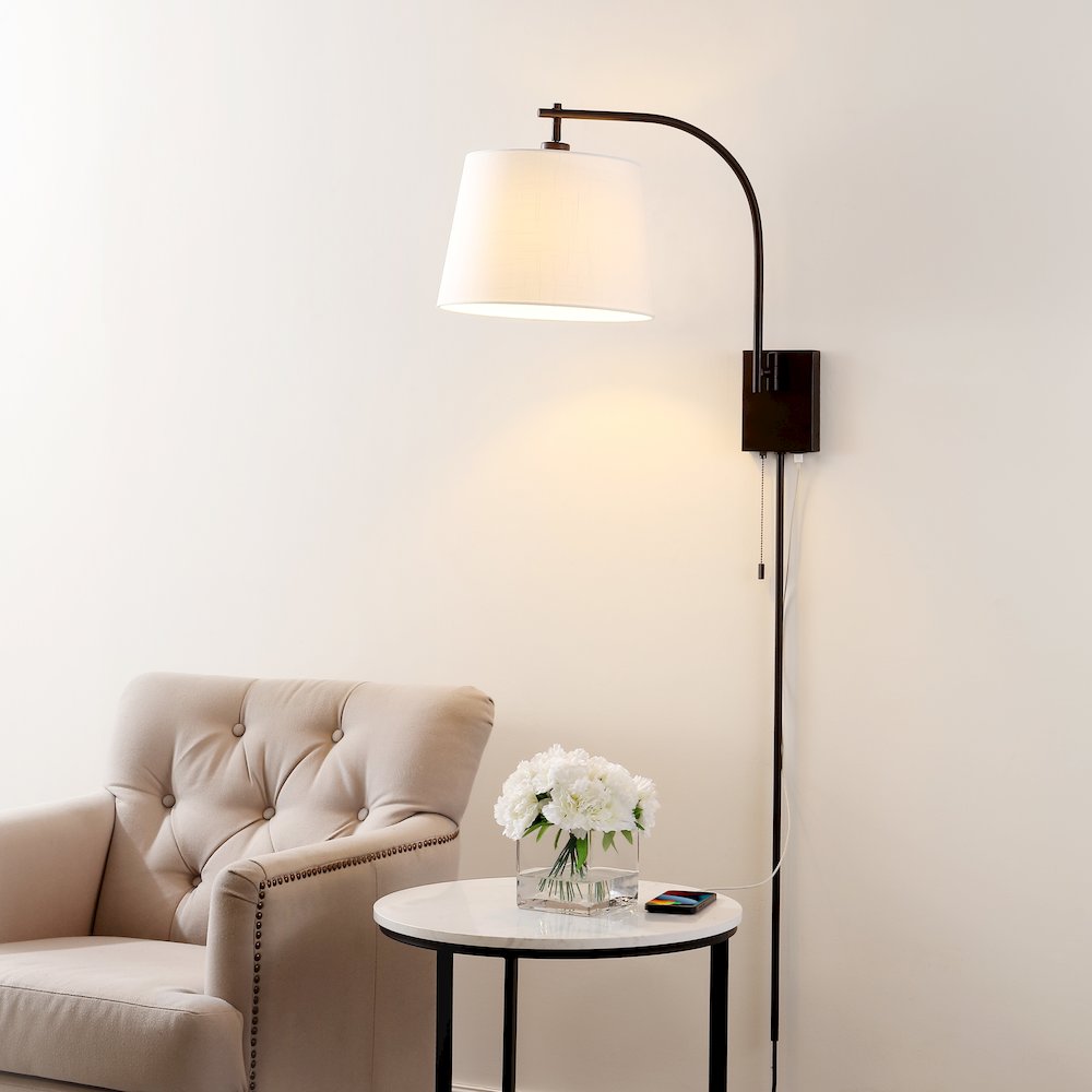 Plug-In Or Hardwired Iron Led Gooseneck Swing Arm Wall Sconce