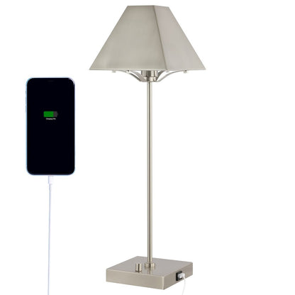 Ruthen Industrial Style Iron Pyramid Bedside Led Table Lamp
