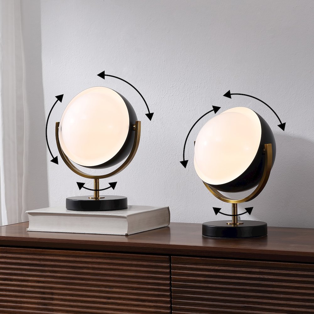 Orion Adjustable Rotating Globe Sliding Diffuser Shield LED Table Lamp (Set 2)