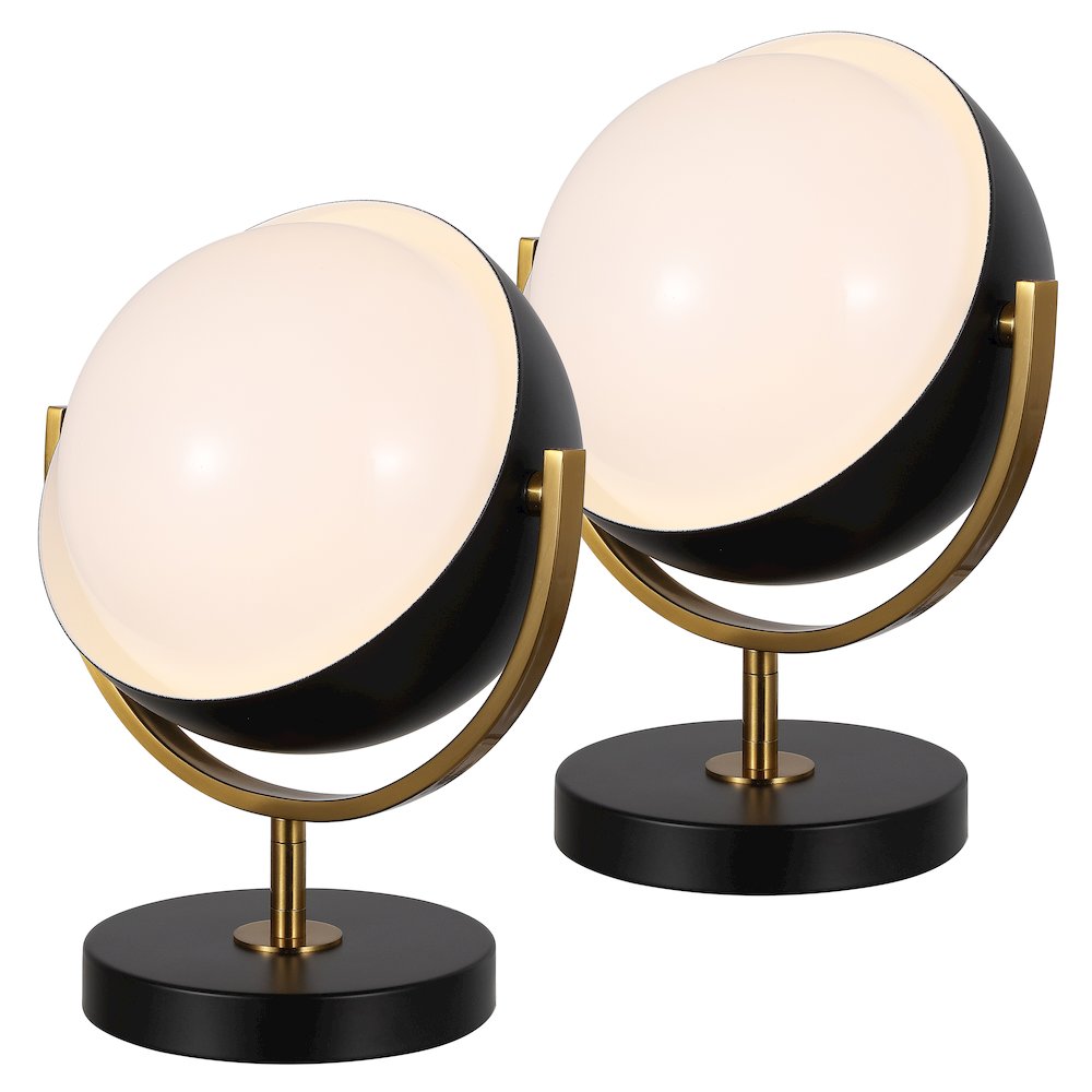Orion Adjustable Rotating Globe Sliding Diffuser Shield LED Table Lamp (Set 2)