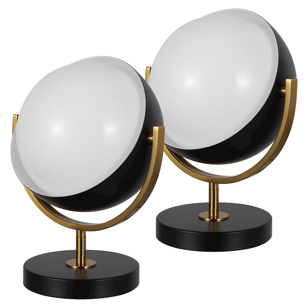 Orion Adjustable Rotating Globe Sliding Diffuser Shield LED Table Lamp (Set 2)