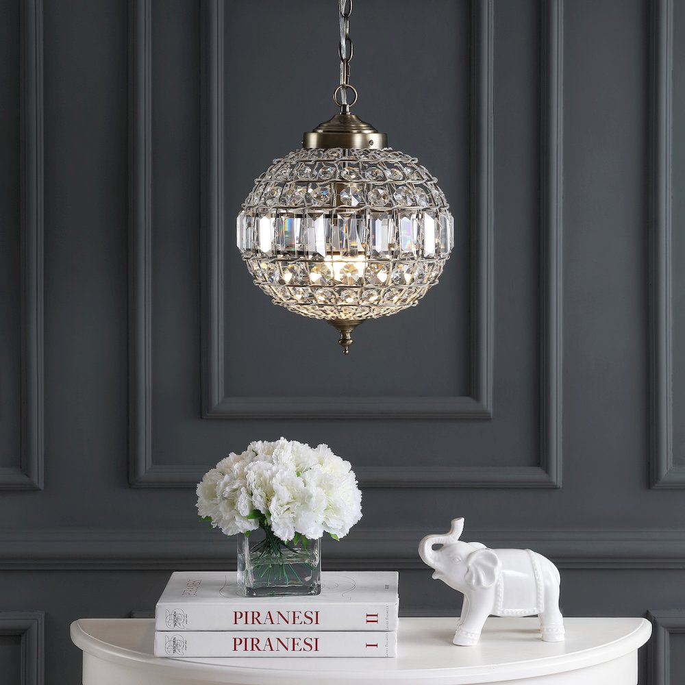 Georgina Crystal/Metal Led Pendant Pendant