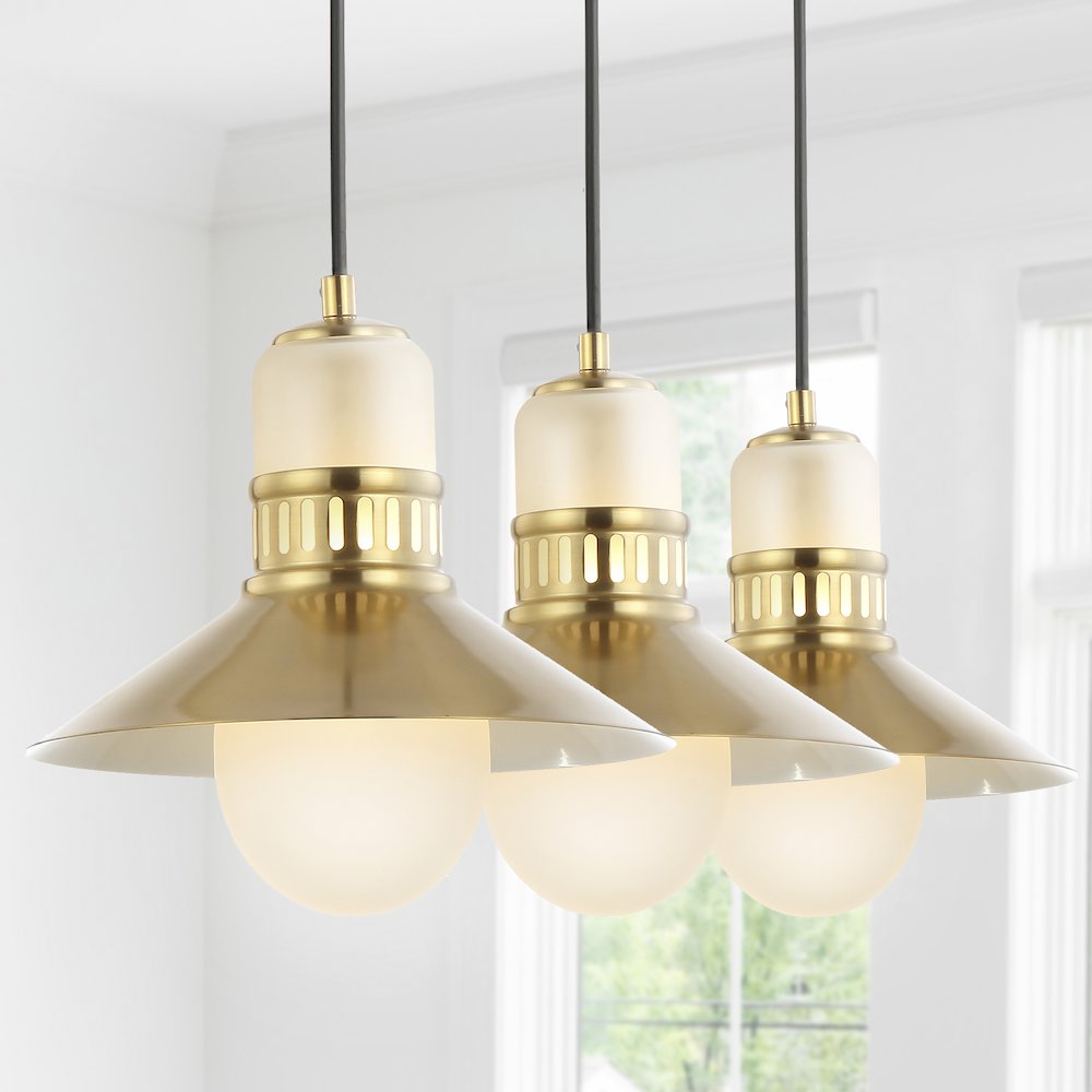 Colin Adjustable Iron/Glass Retro Hurricane Led Pendant