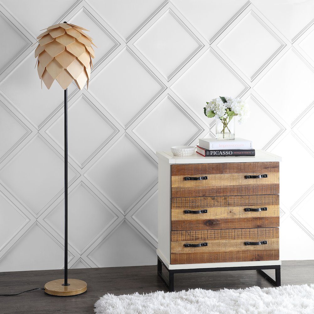 Simon Pinecone Wood/Metal Led Floor Lamp