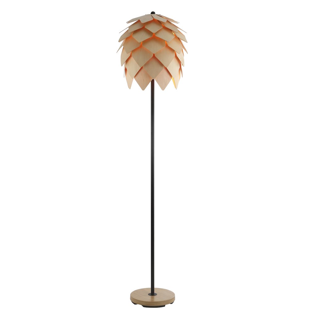 Simon Pinecone Wood/Metal Led Floor Lamp
