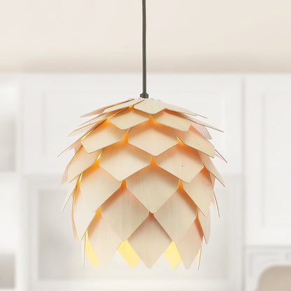 Simon Pinecone Wood Led Pendant