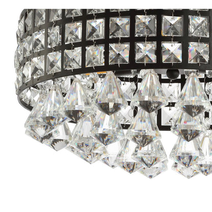 Meredith Crystal Dropsmetal Led Flush Mount