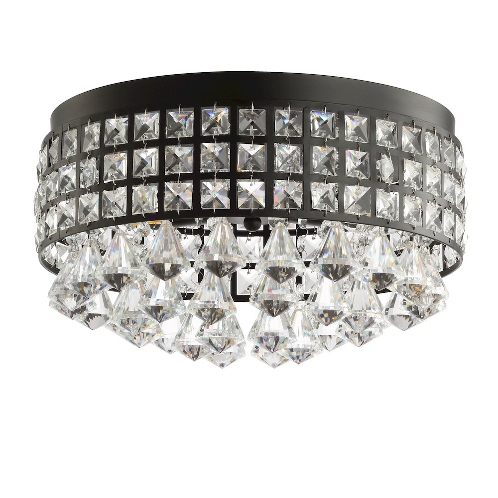 Meredith Crystal Dropsmetal Led Flush Mount