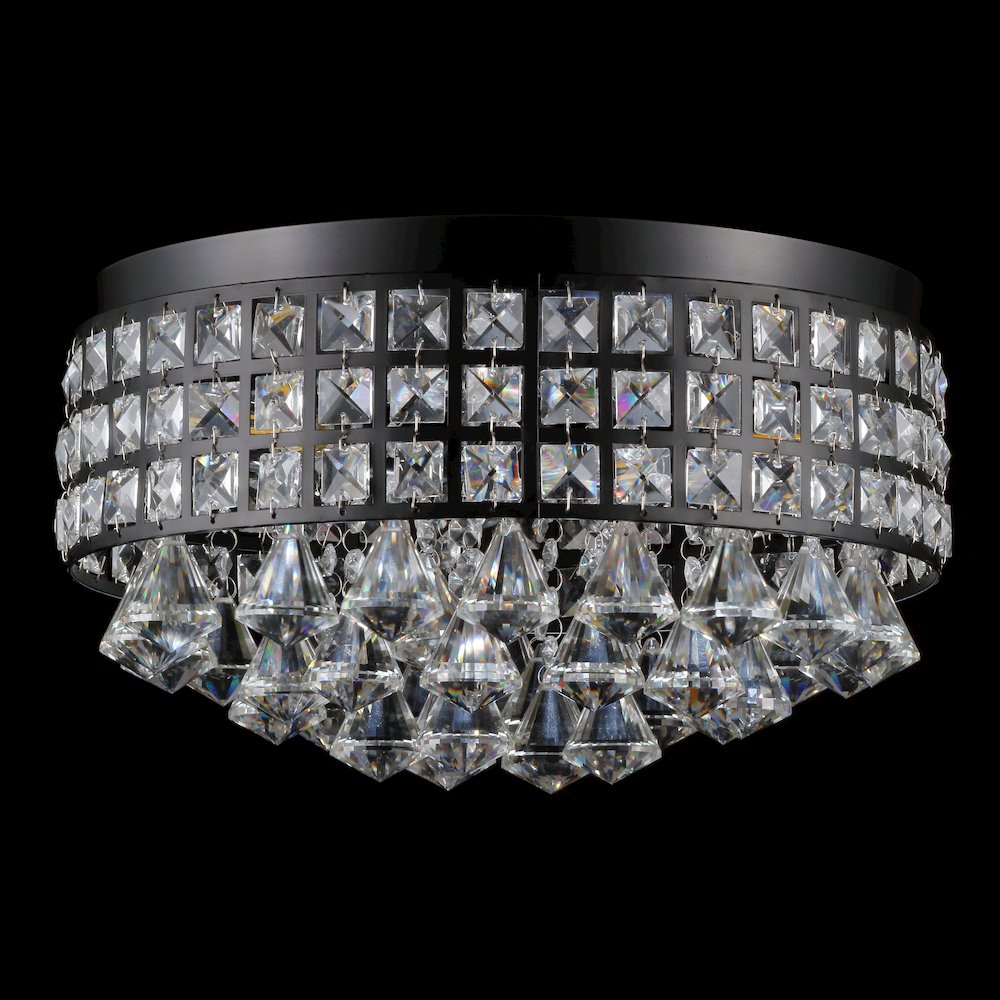 Meredith Crystal Dropsmetal Led Flush Mount