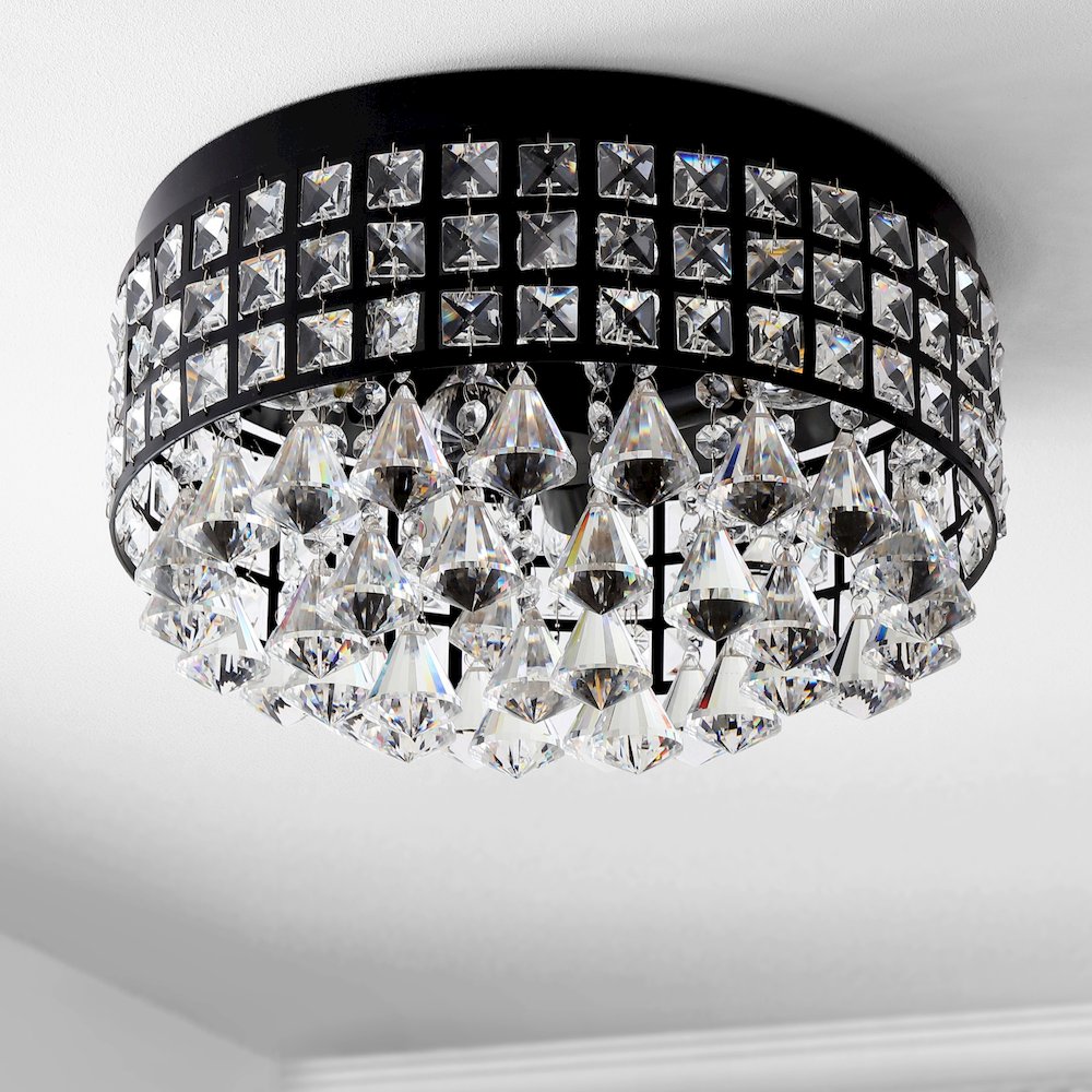 Meredith Crystal Dropsmetal Led Flush Mount