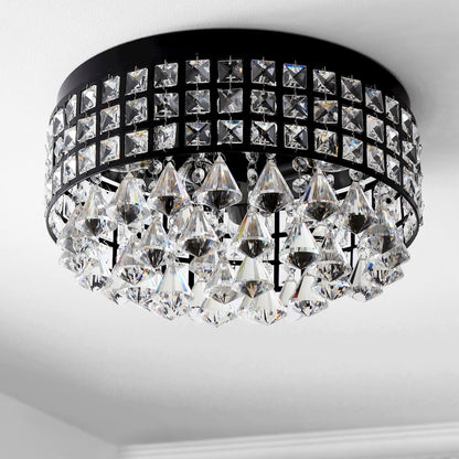 Meredith Crystal Dropsmetal Led Flush Mount
