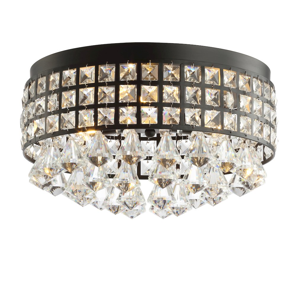 Meredith Crystal Dropsmetal Led Flush Mount