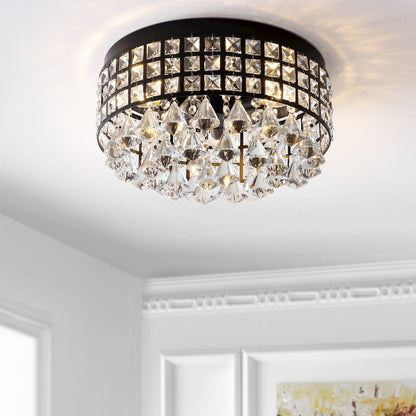 Meredith Crystal Dropsmetal Led Flush Mount