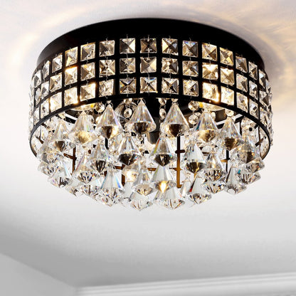 Meredith Crystal Dropsmetal Led Flush Mount
