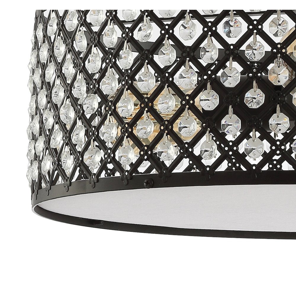 Elise Crystal/Metal Drum Semi Flush Mount
