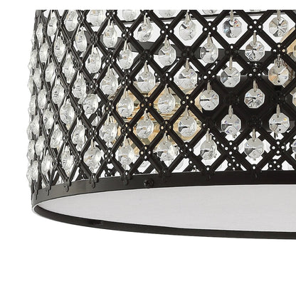 Elise Crystal/Metal Drum Semi Flush Mount