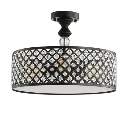 Elise Crystal/Metal Drum Semi Flush Mount