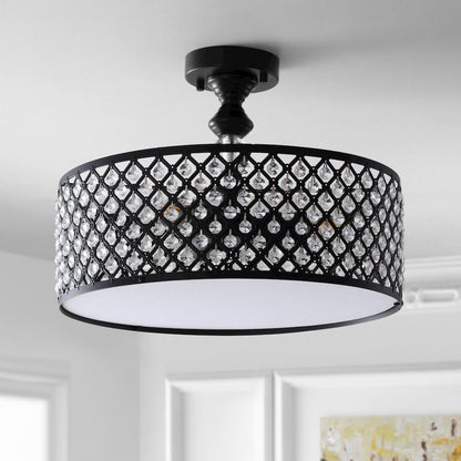 Elise Crystal/Metal Drum Semi Flush Mount