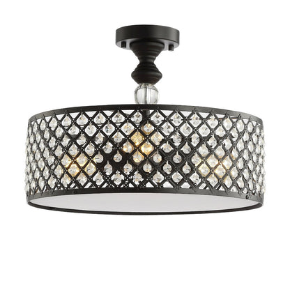 Elise Crystal/Metal Drum Semi Flush Mount