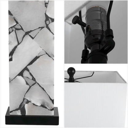 Elizabeth Alabaster Mosaic LED Table Lamp with Nightlight Base
