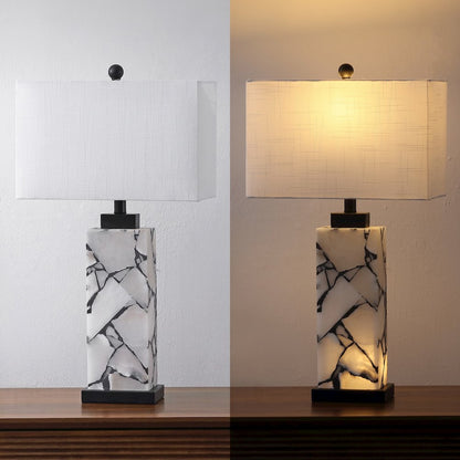 Elizabeth Alabaster Mosaic LED Table Lamp with Nightlight Base