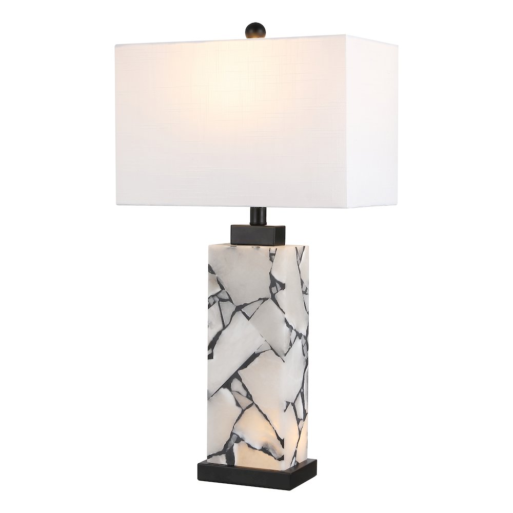 Elizabeth Alabaster Mosaic LED Table Lamp with Nightlight Base