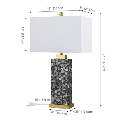 Elizabeth Alabaster Terrazzo LED Table Lamp with Nightlight Base