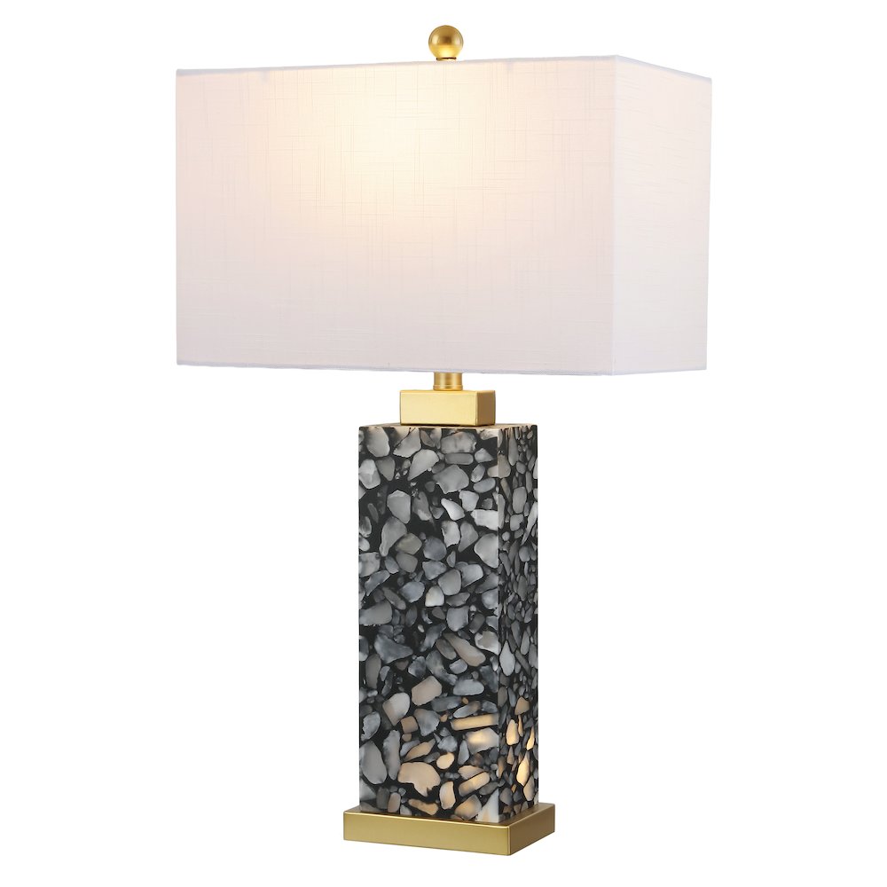 Elizabeth Alabaster Terrazzo LED Table Lamp with Nightlight Base