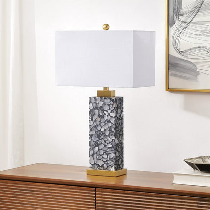 Elizabeth Alabaster Terrazzo LED Table Lamp with Nightlight Base