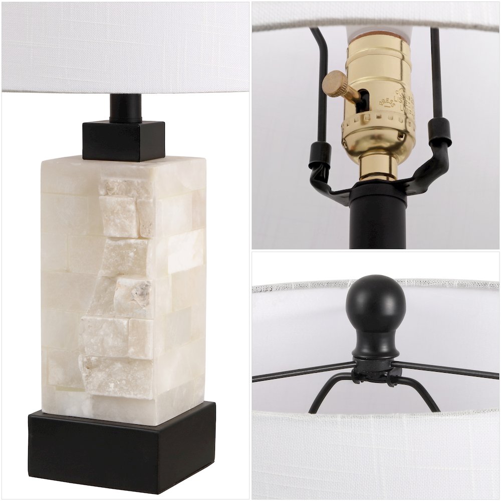 Eloise Alabaster/Metal LED Table Lamp with Nightlight Base