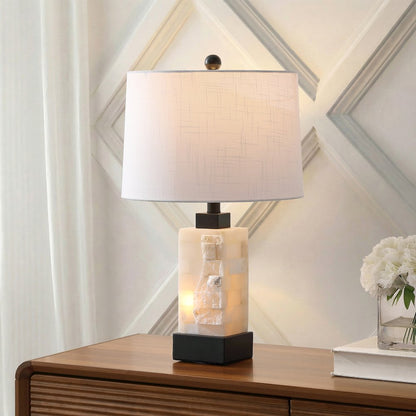 Eloise Alabaster/Metal LED Table Lamp with Nightlight Base