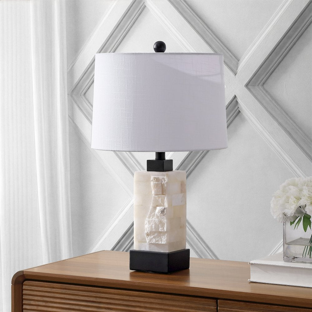 Eloise Alabaster/Metal LED Table Lamp with Nightlight Base