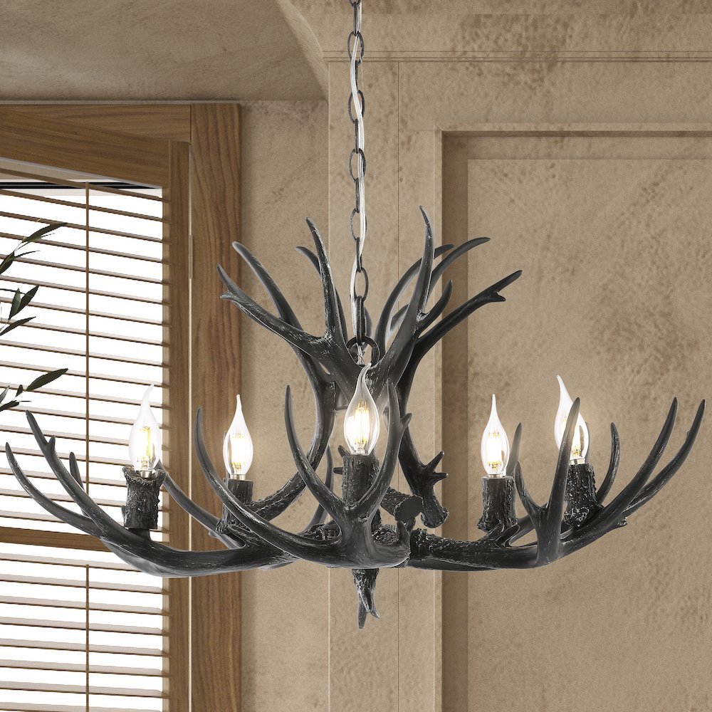 Eldora Adjustable Resin Antler Led Chandelier