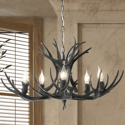 Eldora Adjustable Resin Antler Led Chandelier