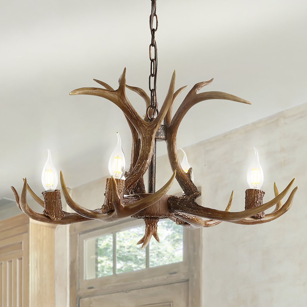 Eldora Adjustable Resin Antler Led Chandelier